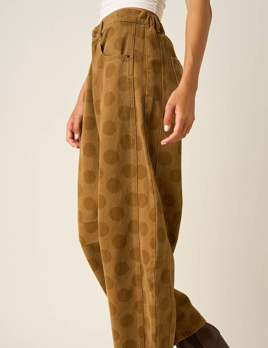 Polka Dot Love Barrel Leg Pants