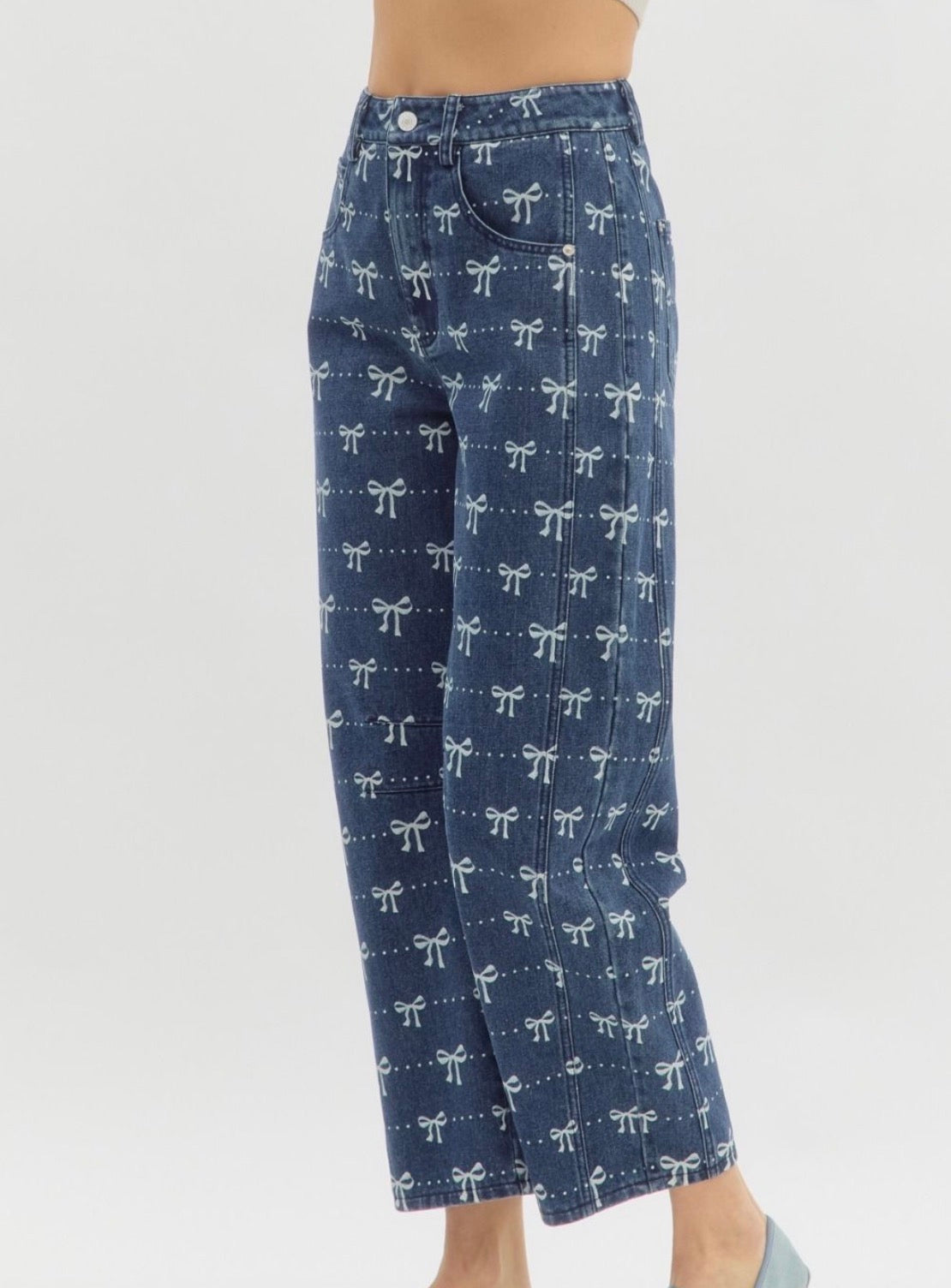 Just Right Bow Print Jean