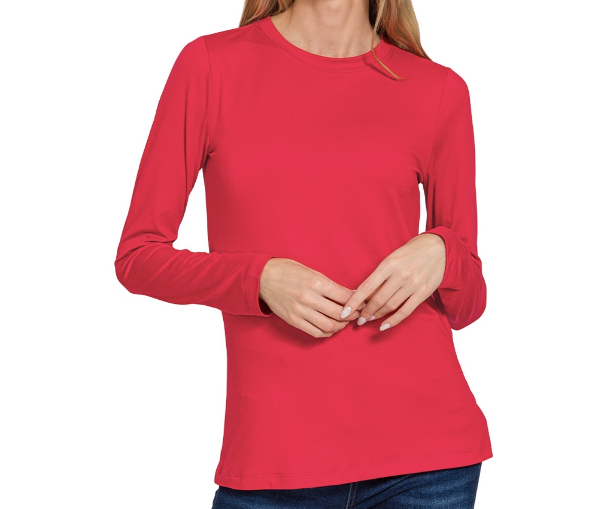 Crewneck Long Sleeve, Cherry