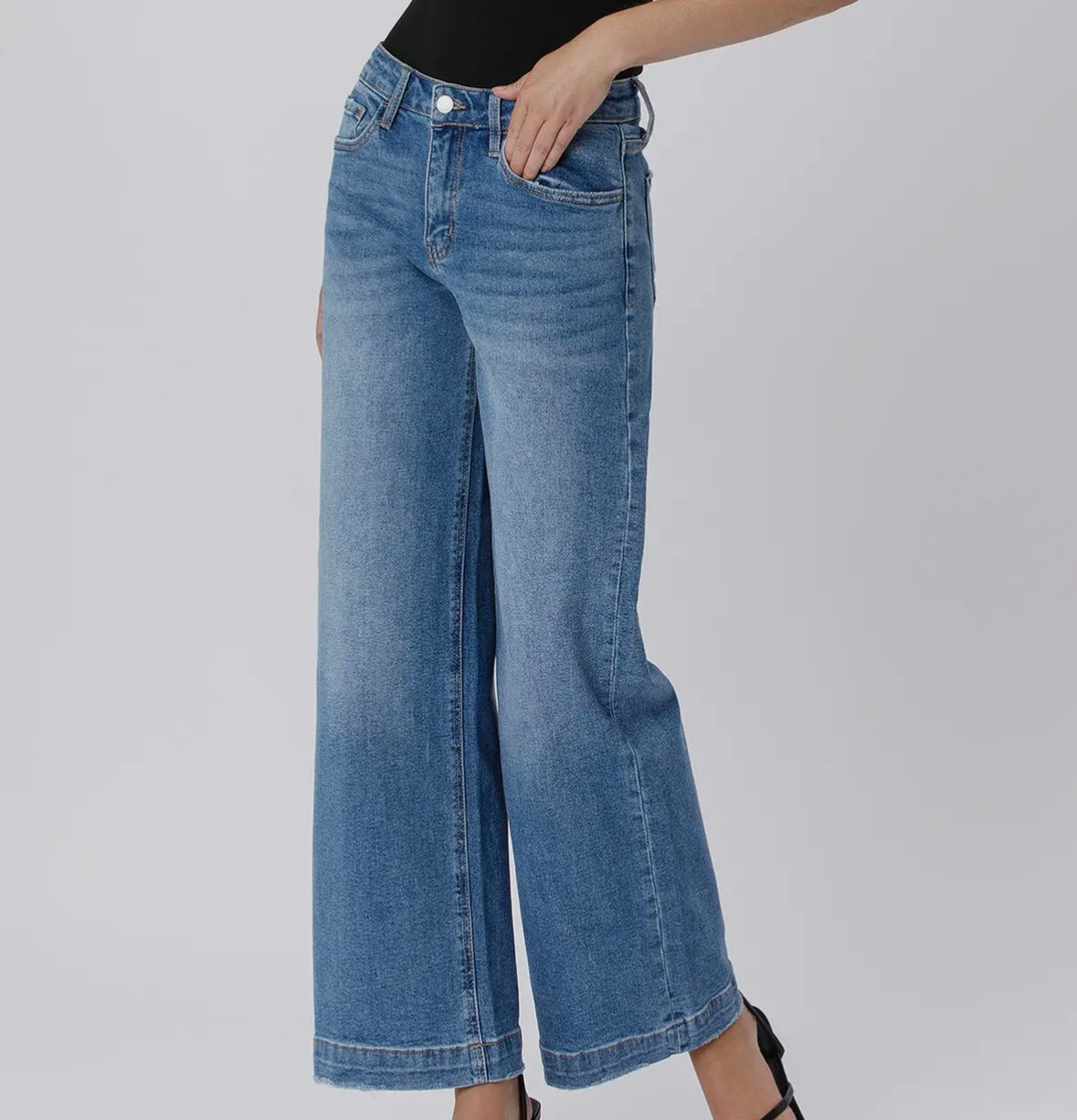 High Rise Trouser Wide Leg Jeans