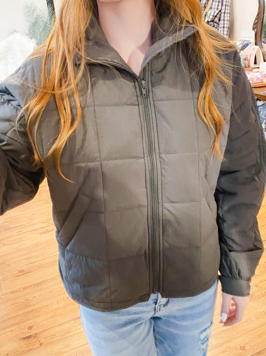Quilted Zip-Up Jacket