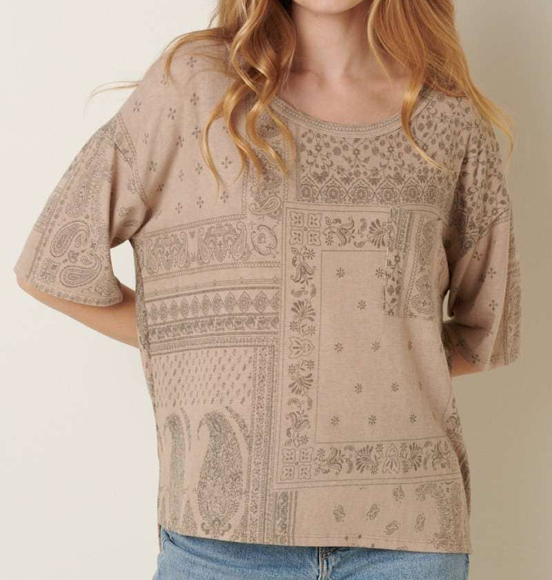 Bandana Print Knit Top