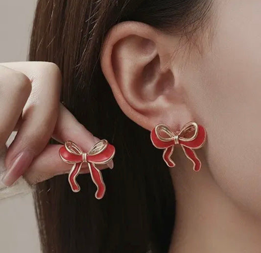 Colored Bow Earrings