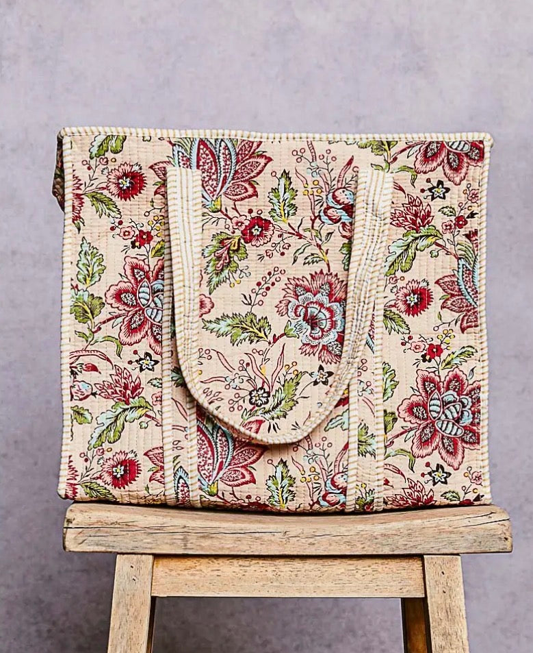Quilted Boho Tote Bag