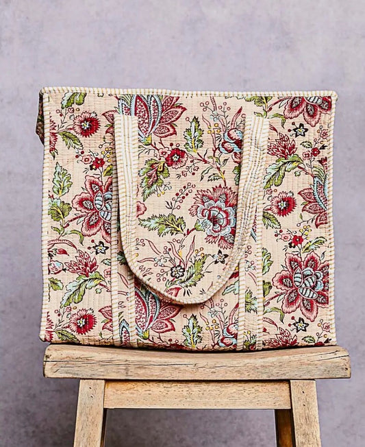 Quilted Boho Tote Bag