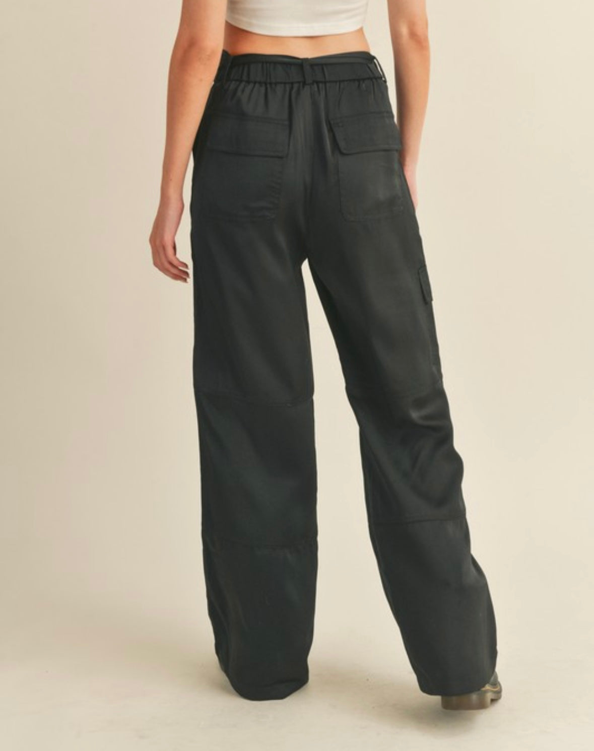 Satin Cargo Pants