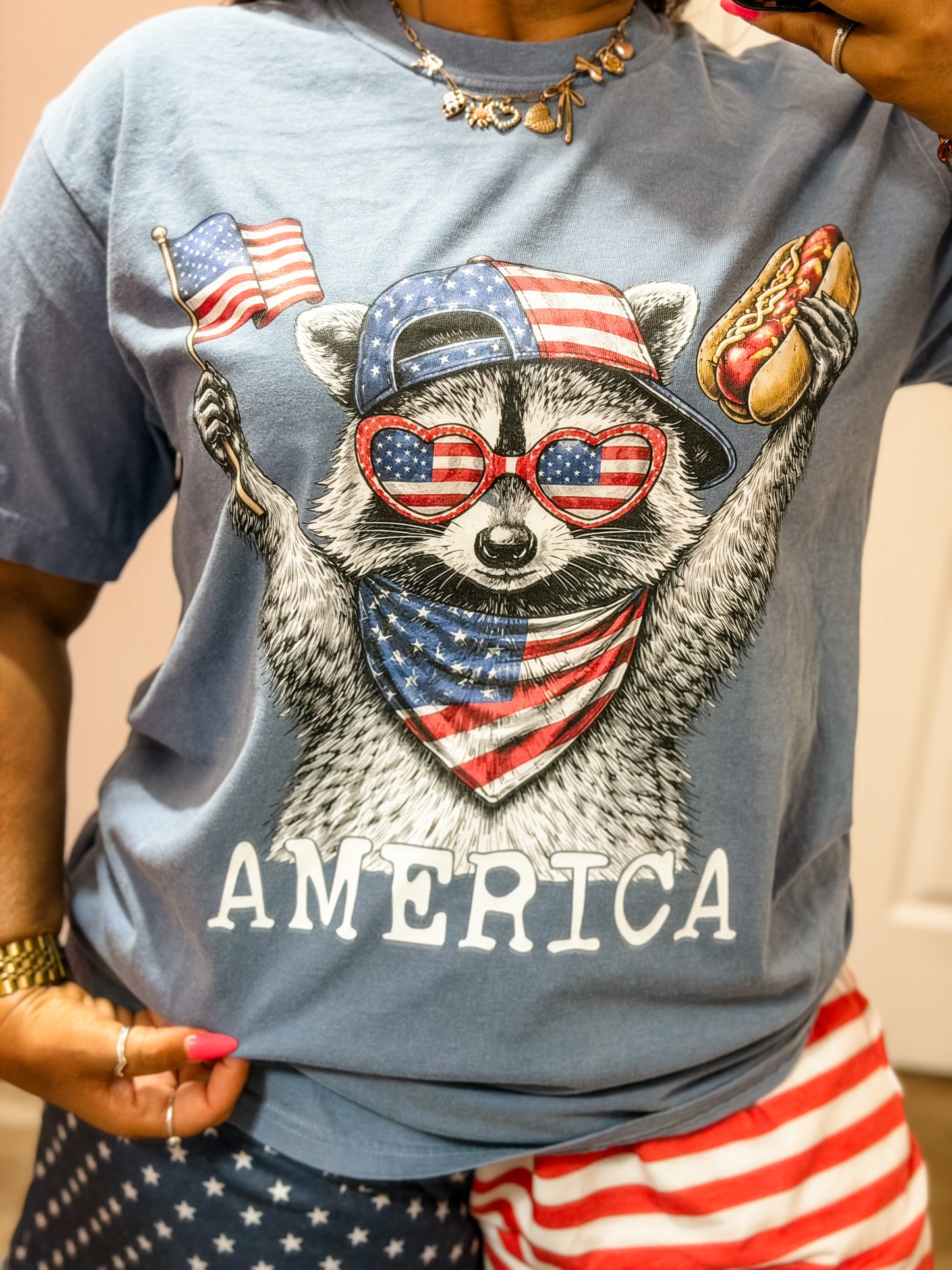 Patriotic Raccoon Tee