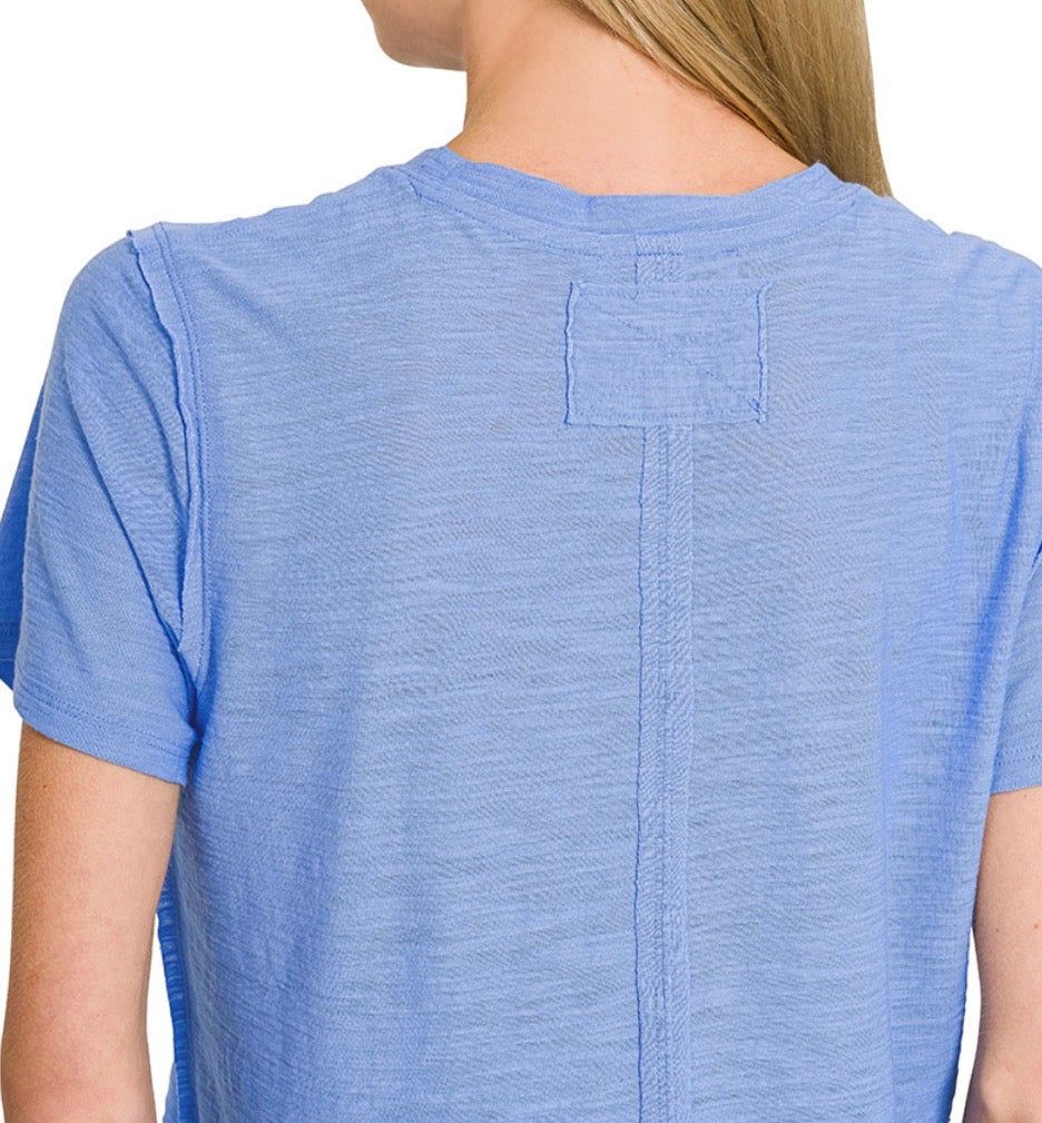 Carefree Slub Tee, Blue