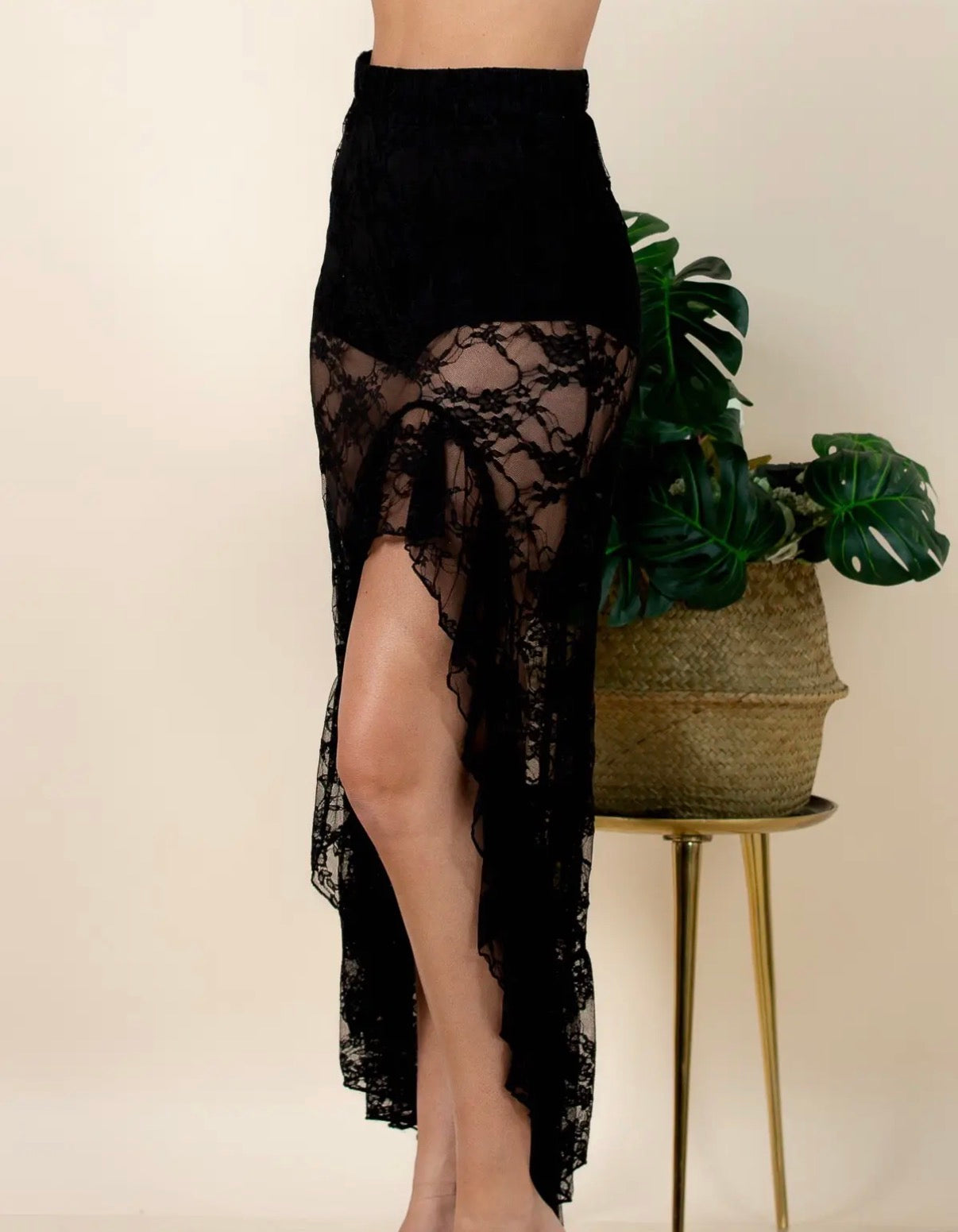 Lace Ruffled Skirt