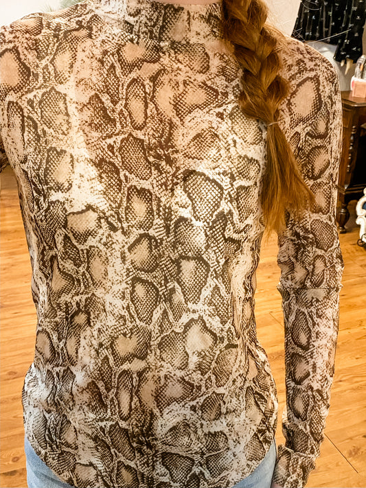 Snakeskin Sheer Top