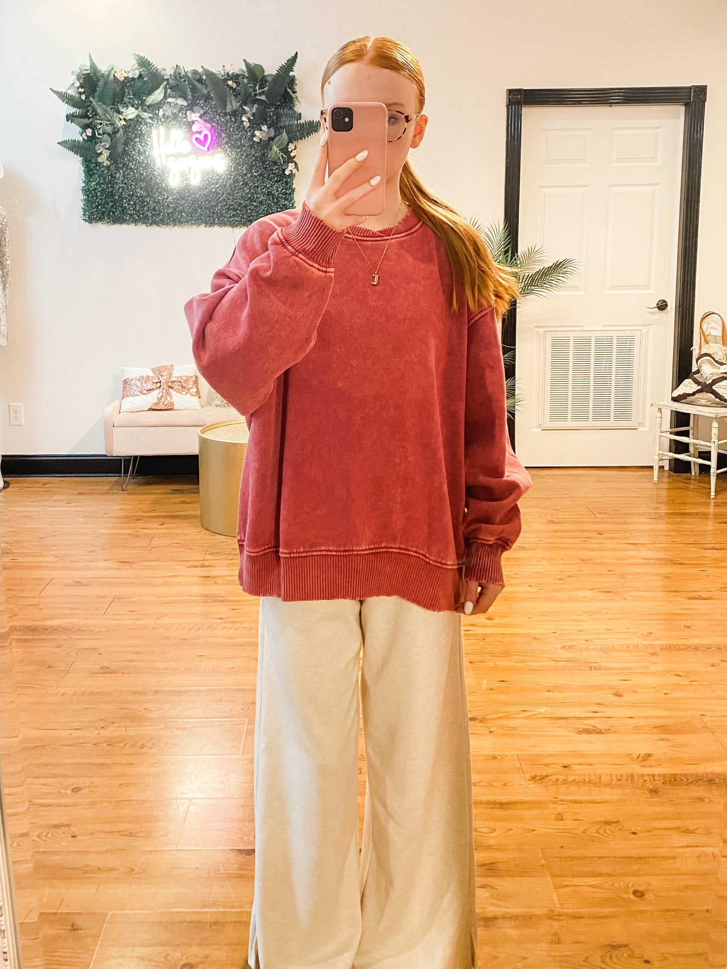 Cozy Comfort Sweatshirt, Wine