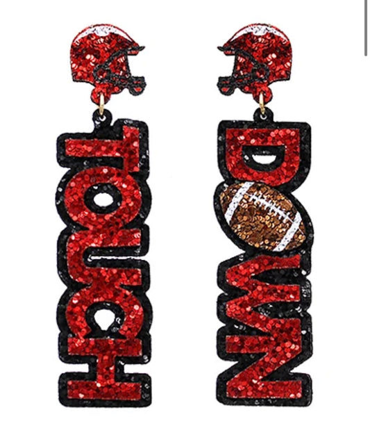 “Touch Down” Letter Earrings