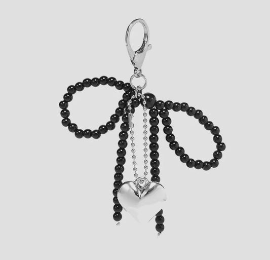 Beaded Bow Bag Charm