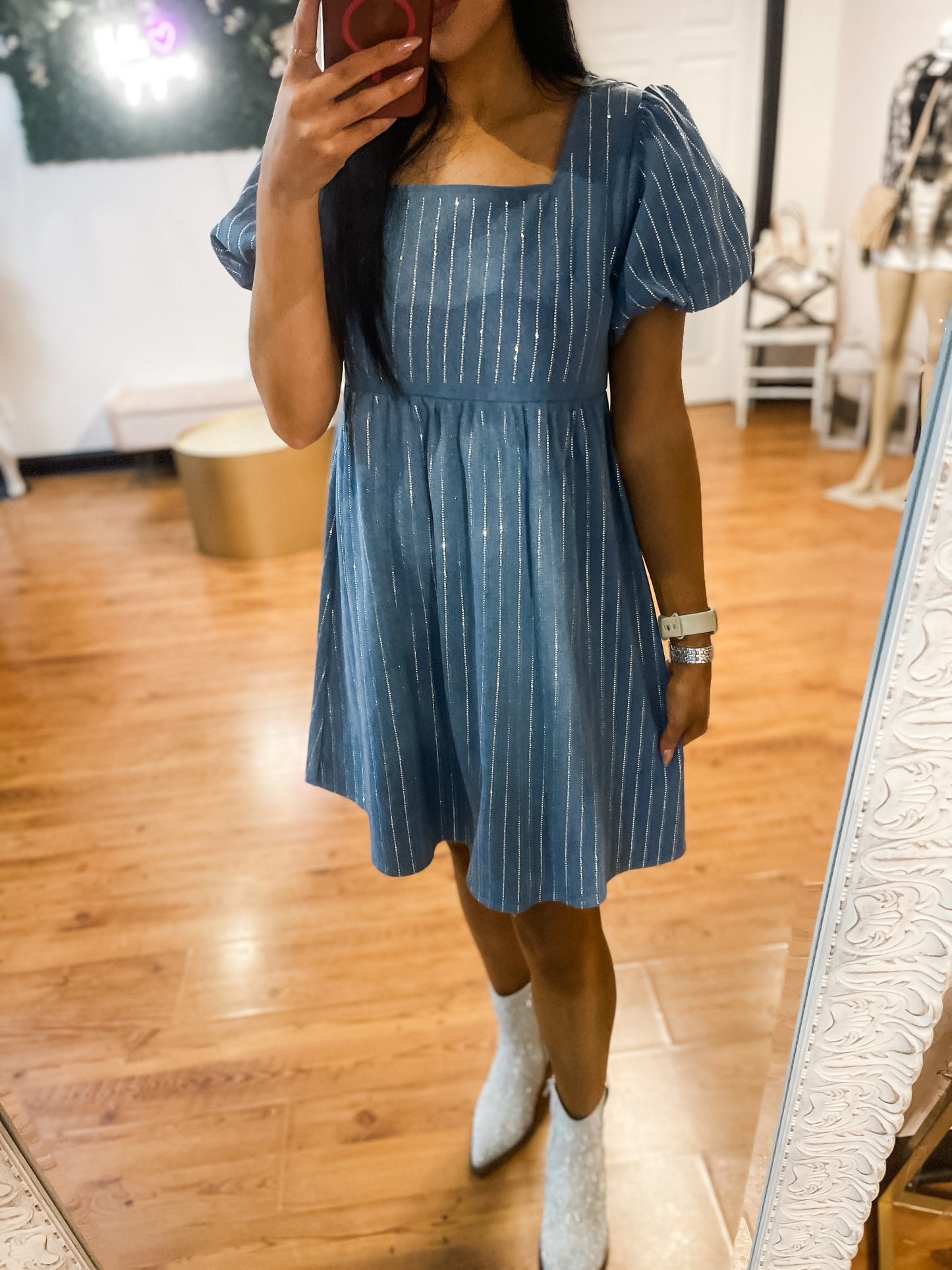 Glitzy Girl Denim Dress