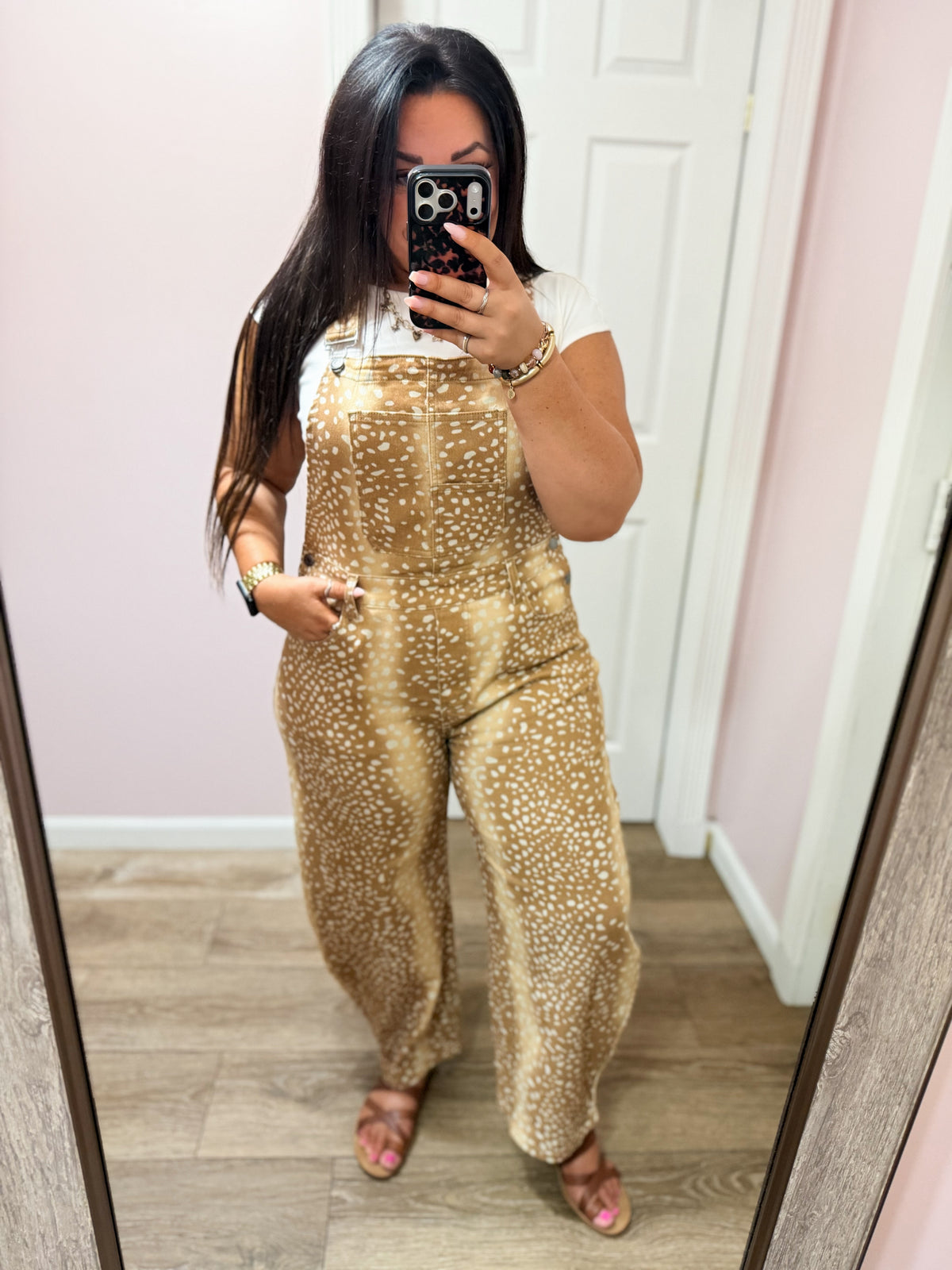 Deer Print Barrel Overall