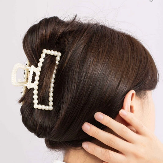 Rectangular Pearl Claw Clip