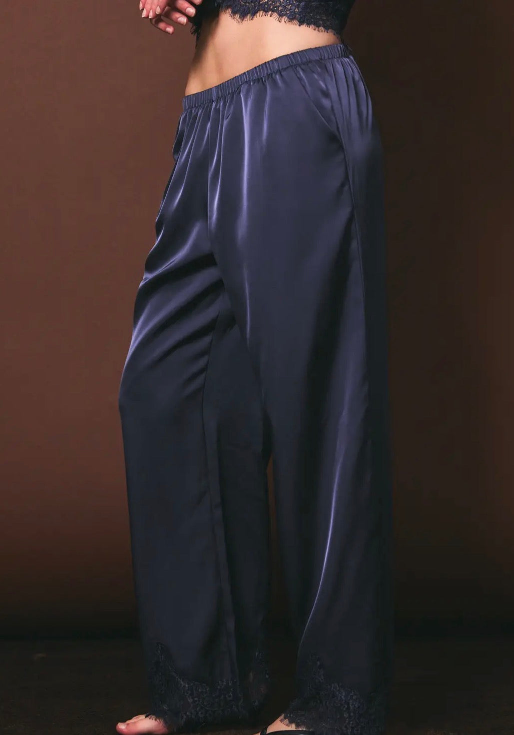 Perfectly Polished Lace Trim Pants