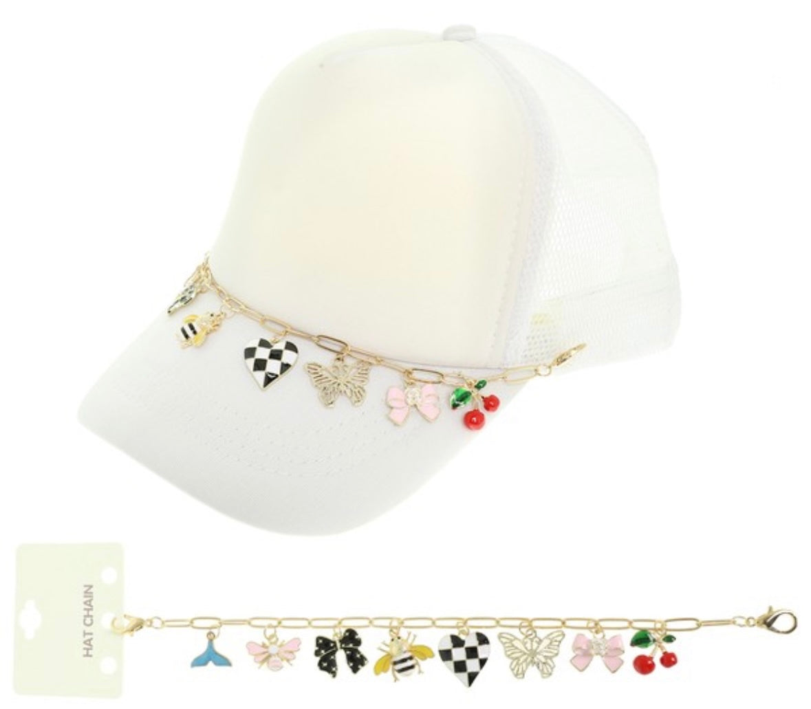 Multi-Charm Trucker Hat Chain