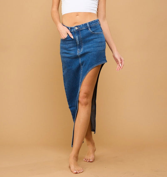 Denim Midi Skirt