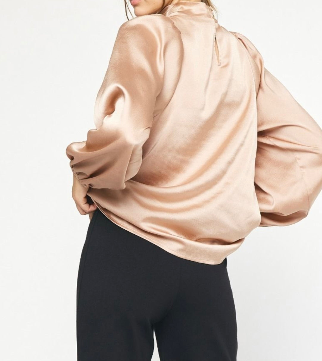 Day to Night Satin Top, Taupe