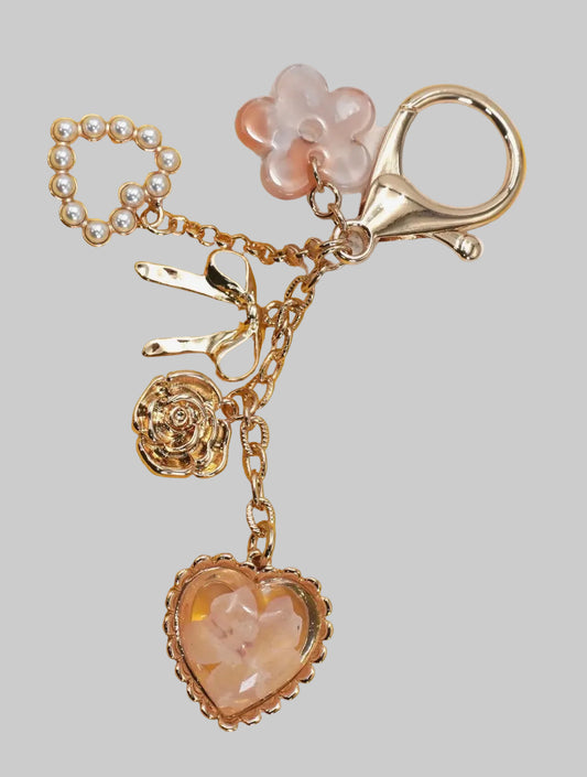 Pressed Flower/Bow/Heart Bag Charm