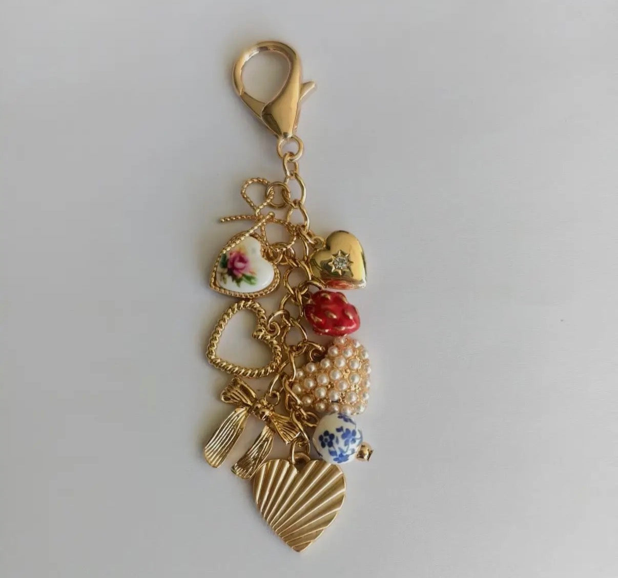 Hearts/Bow/Pearl/Strawberry Bag Charm