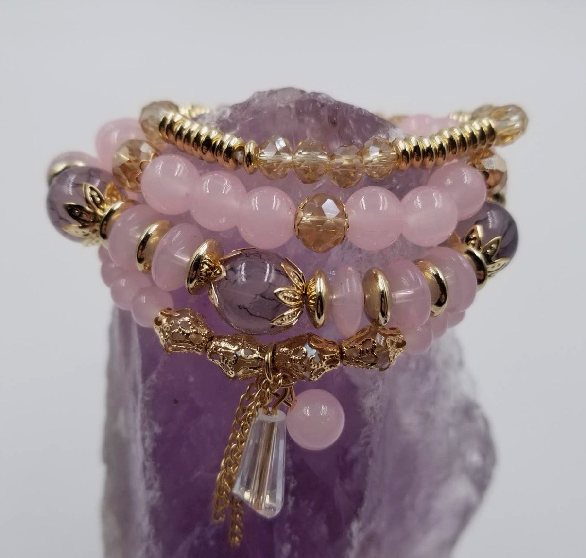 Crystal & Glass Beaded Bracelet Set