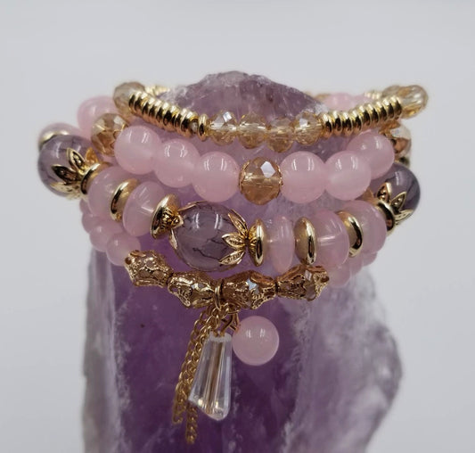 Crystal & Glass Beaded Bracelet Set