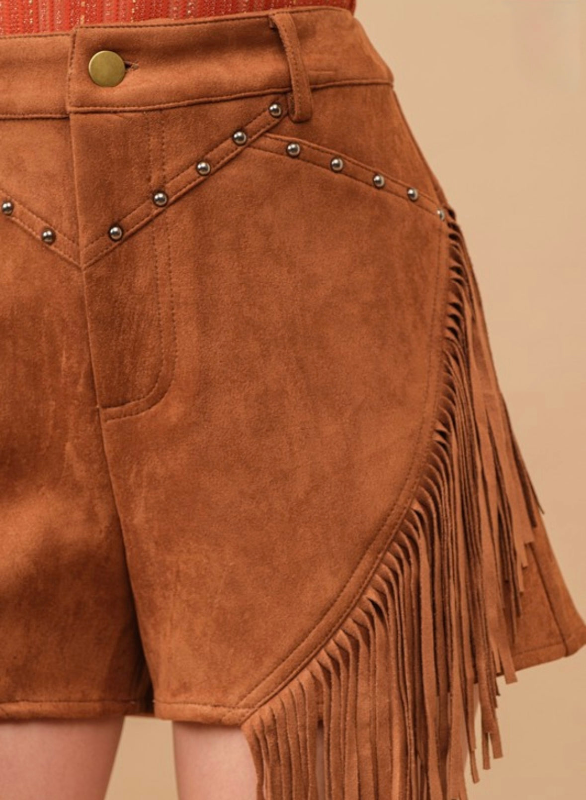 Suede Fringe Shorts