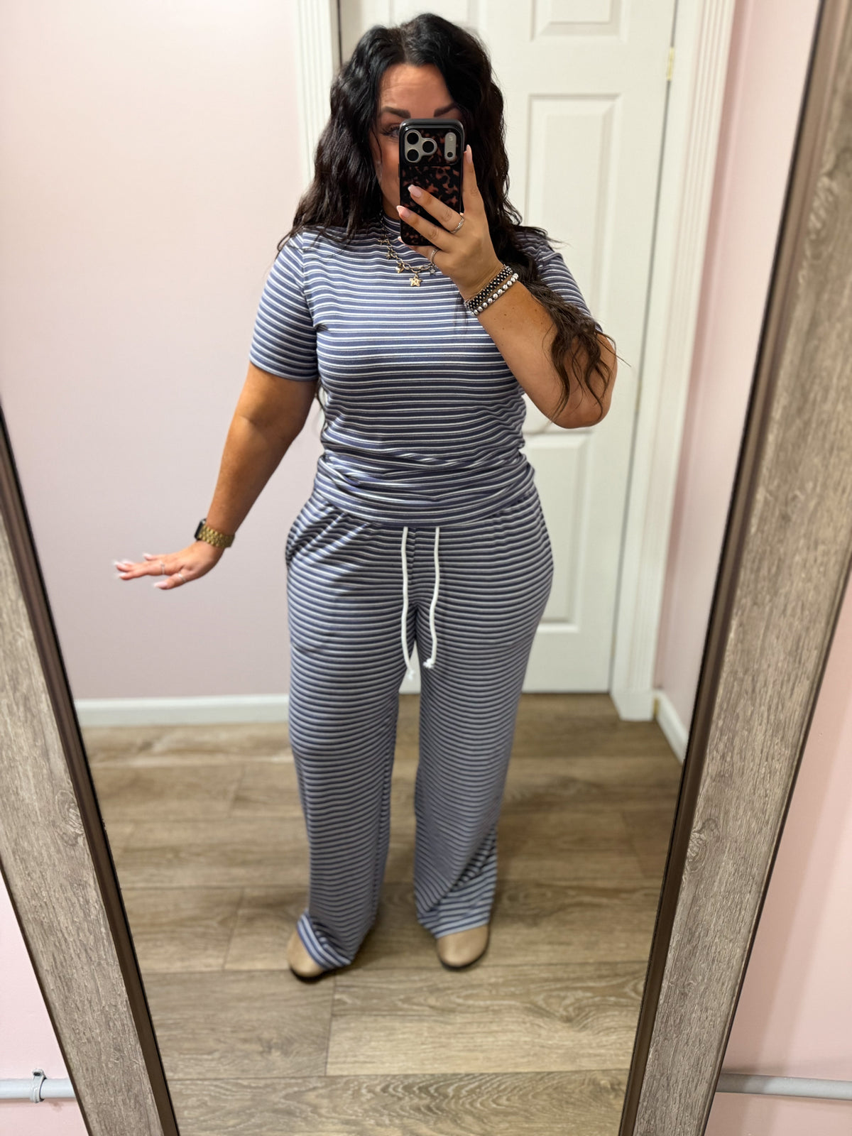 Easy Days Striped Lounge Set, Navy
