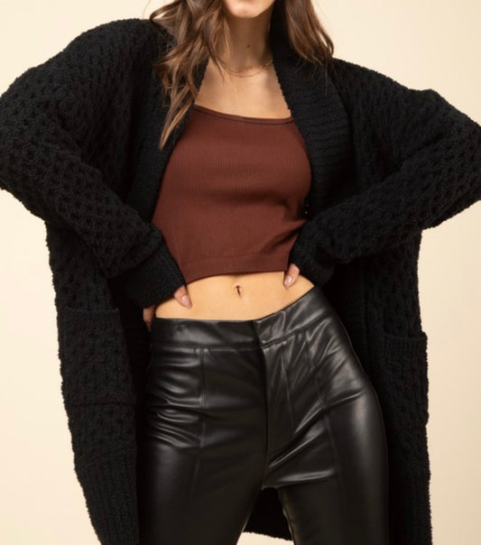 Cozy Up Knit Cardigan, Black