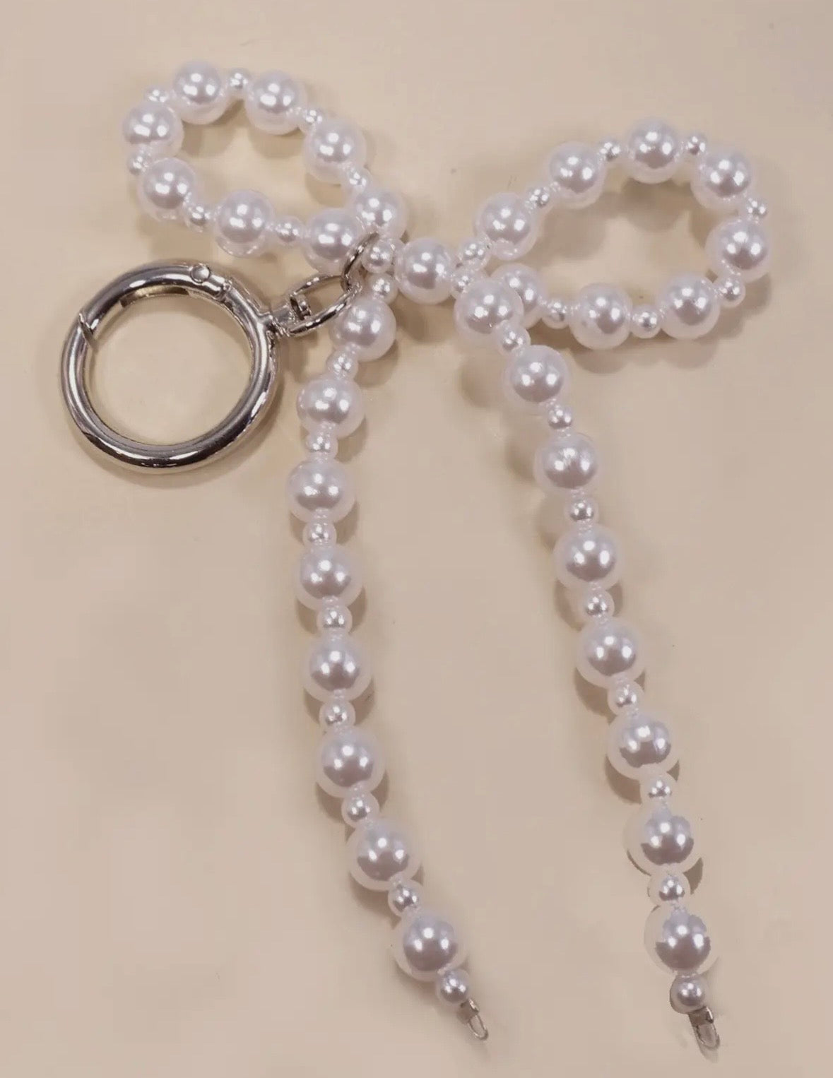 Pearl Bow Keychain Bag Charm