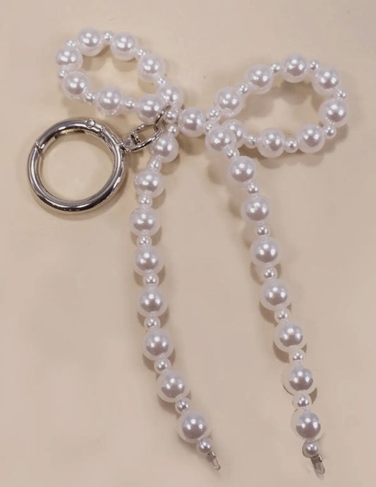 Pearl Bow Keychain Bag Charm