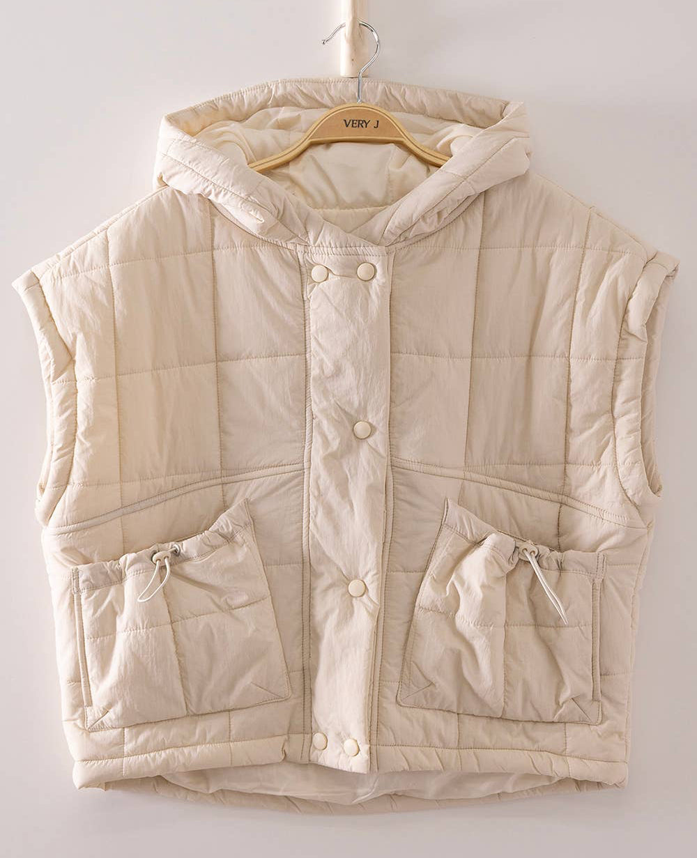 Quilted Hooded Puffer Vest