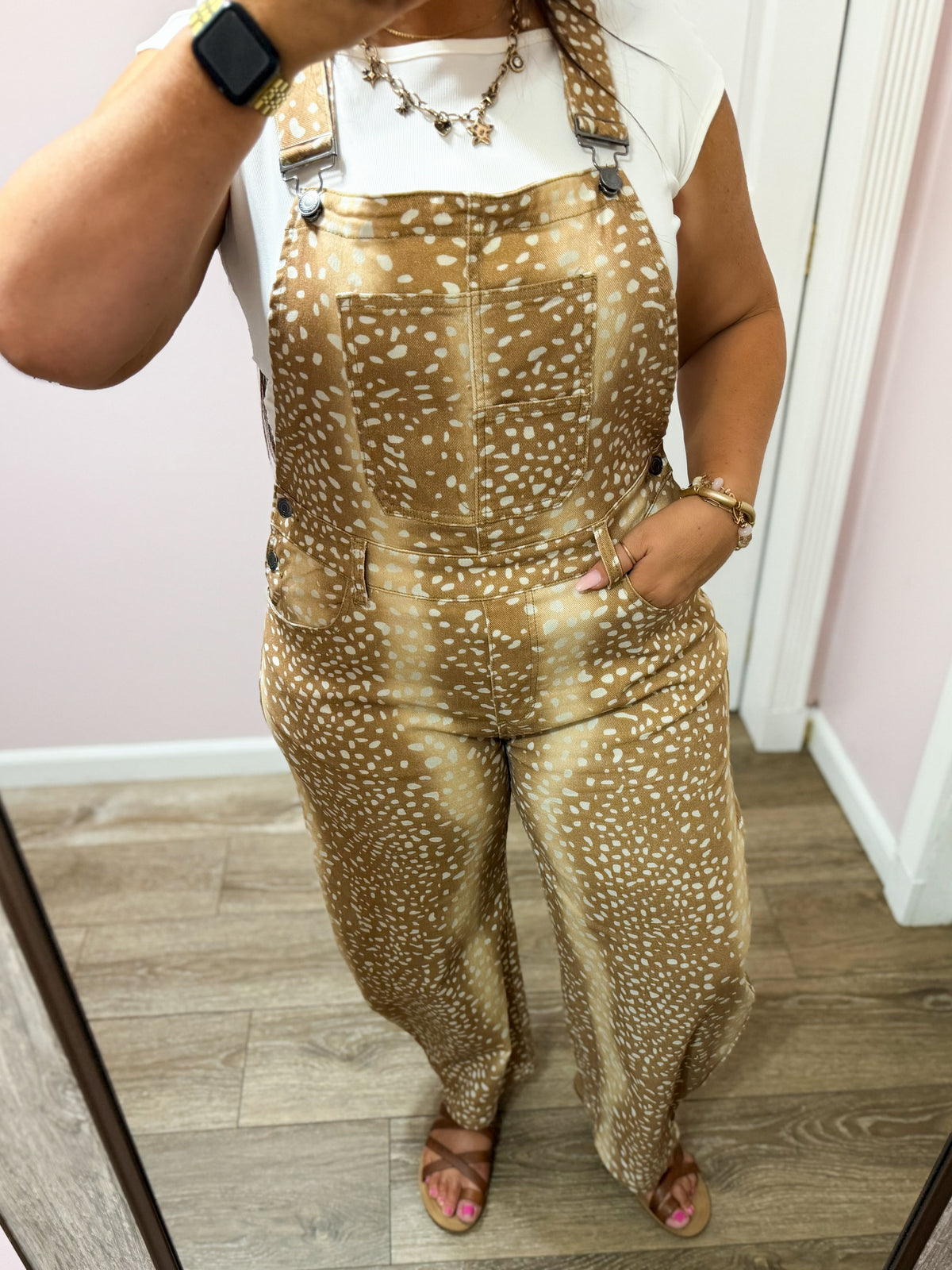 Deer Print Barrel Overall