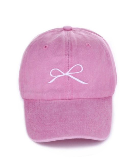 Bow Embroidered Baseball Hat