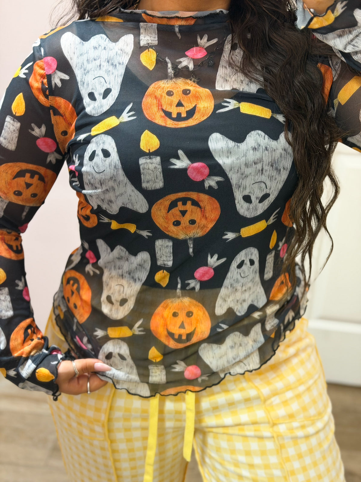 Trick or Treat Mesh Top