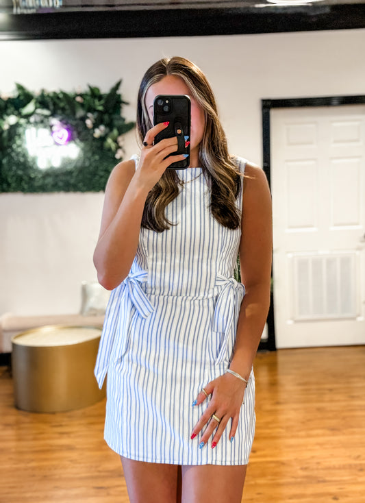 Side Tie Striped Dress