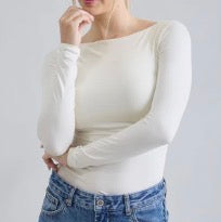 Boat Neck Ruched Detail Knit Top