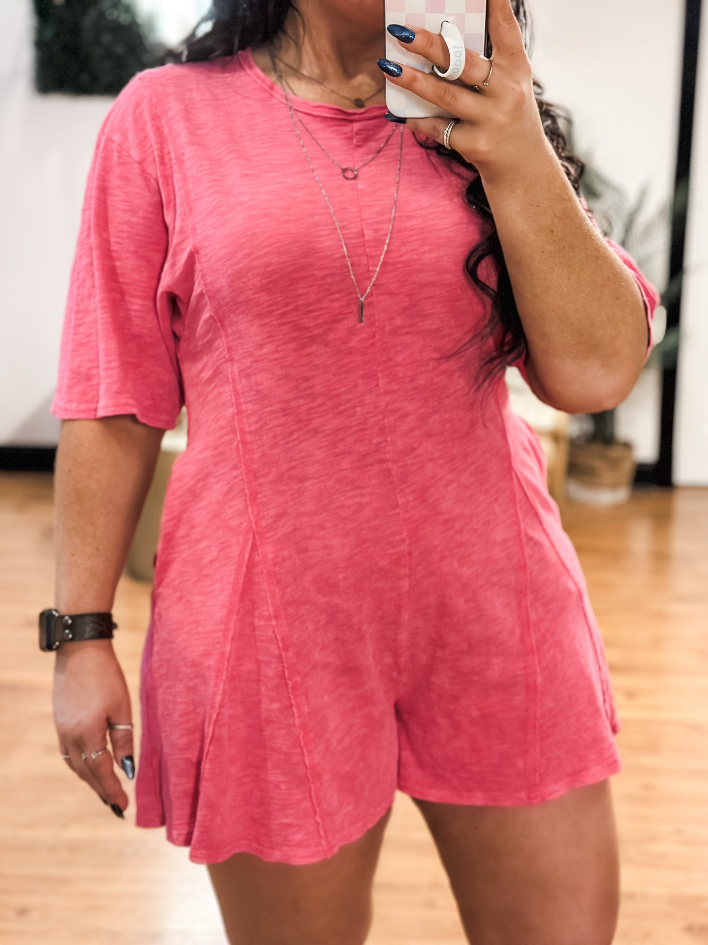 Mineral Washed Oversized Romper