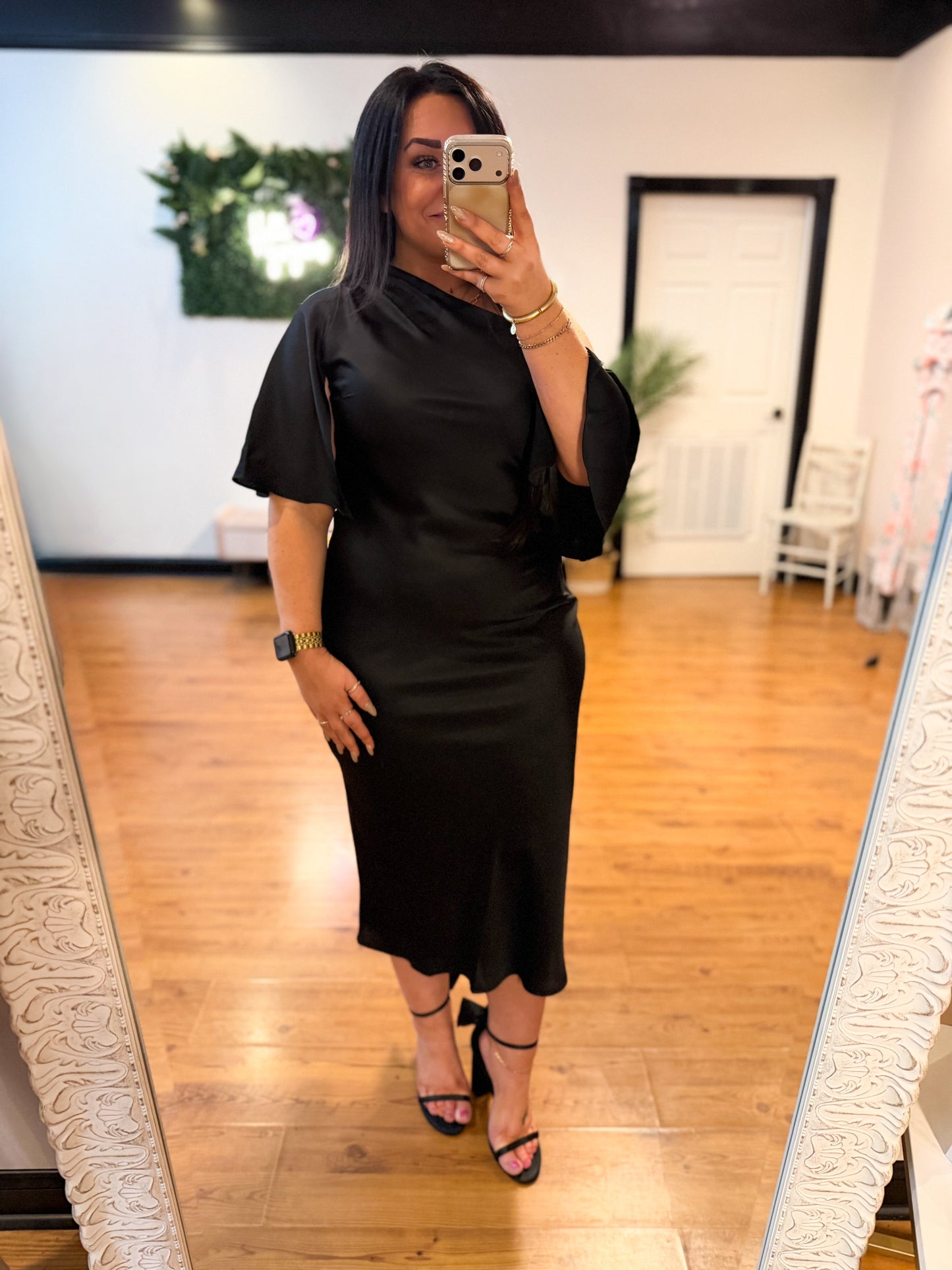 Second Look Satin Midi Dress