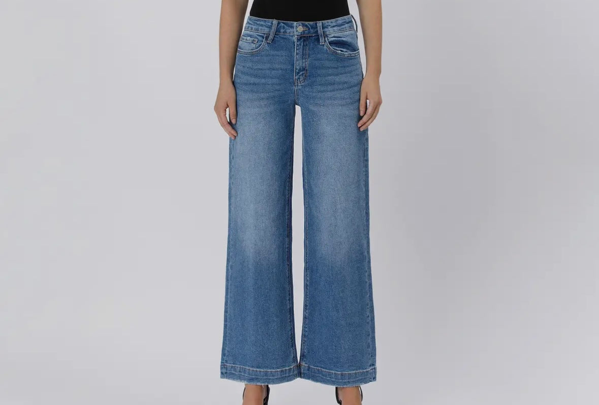 High Rise Trouser Wide Leg Jeans