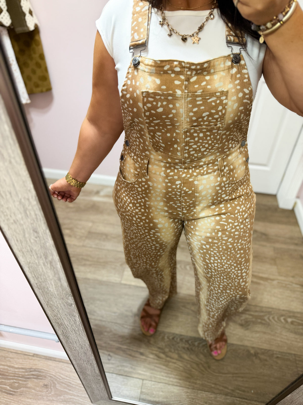 Deer Print Barrel Overall