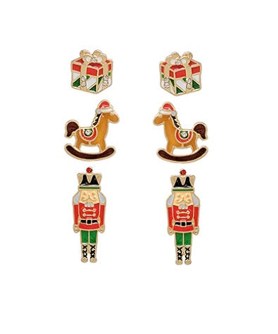 Gift & Nutcracker Earring Set