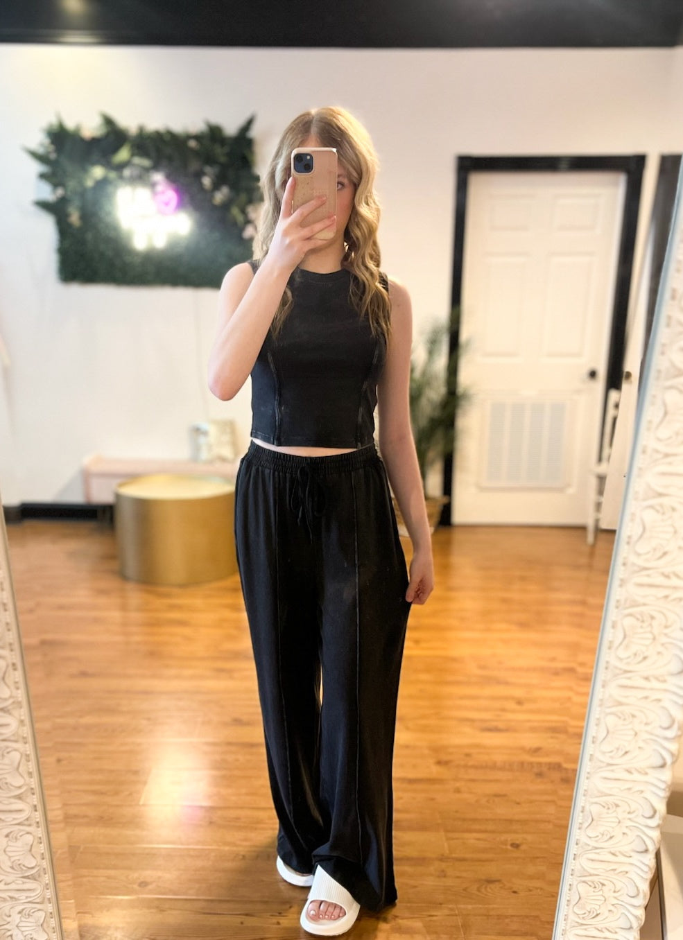 Up for Anything Two Piece Set, Black