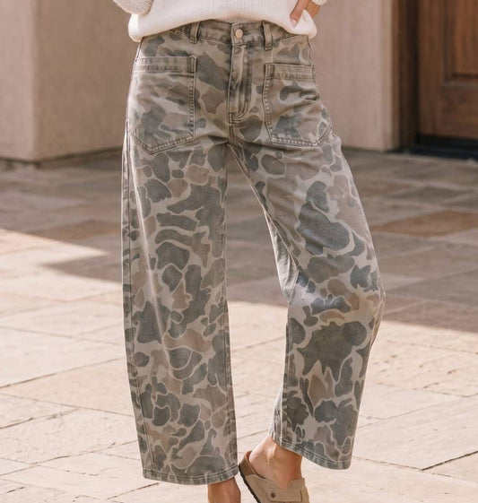 Camo Wide Leg Utility Pants