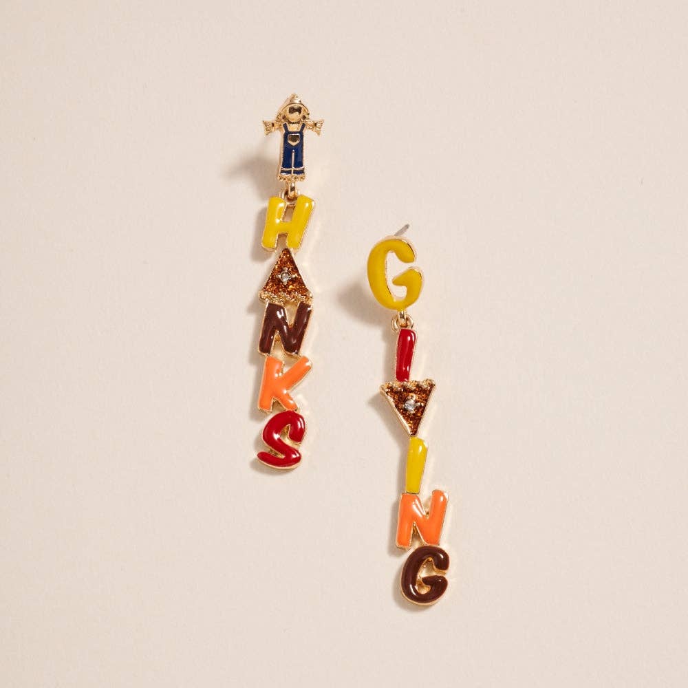 Thanksgiving Letter Post Earrings Jewelry Fall