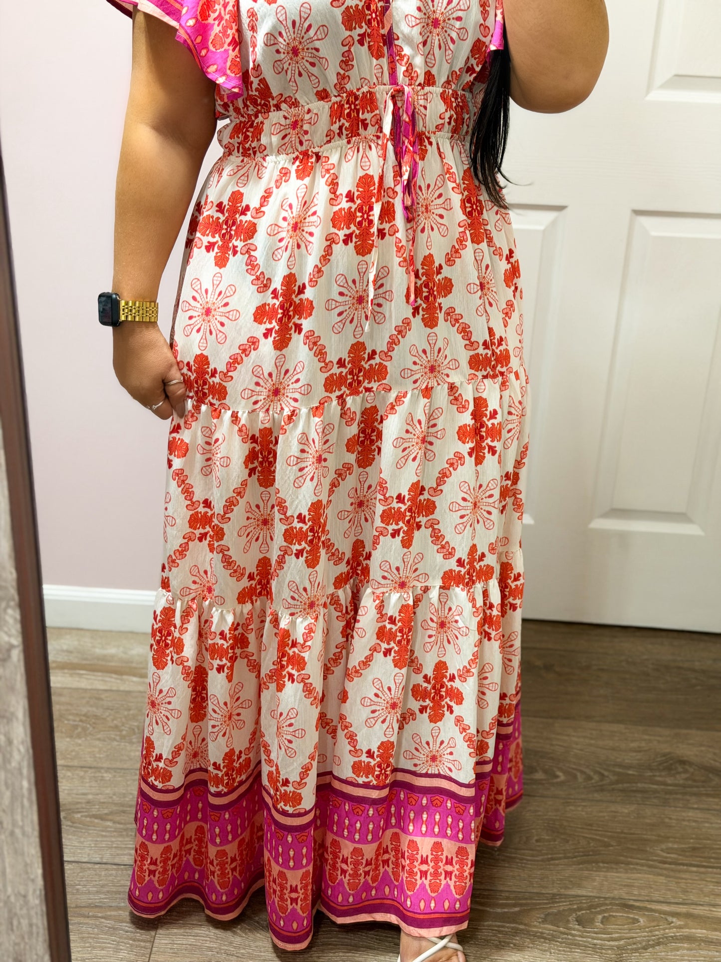 Give Me A Reason Flutter Sleeve Maxi Dress