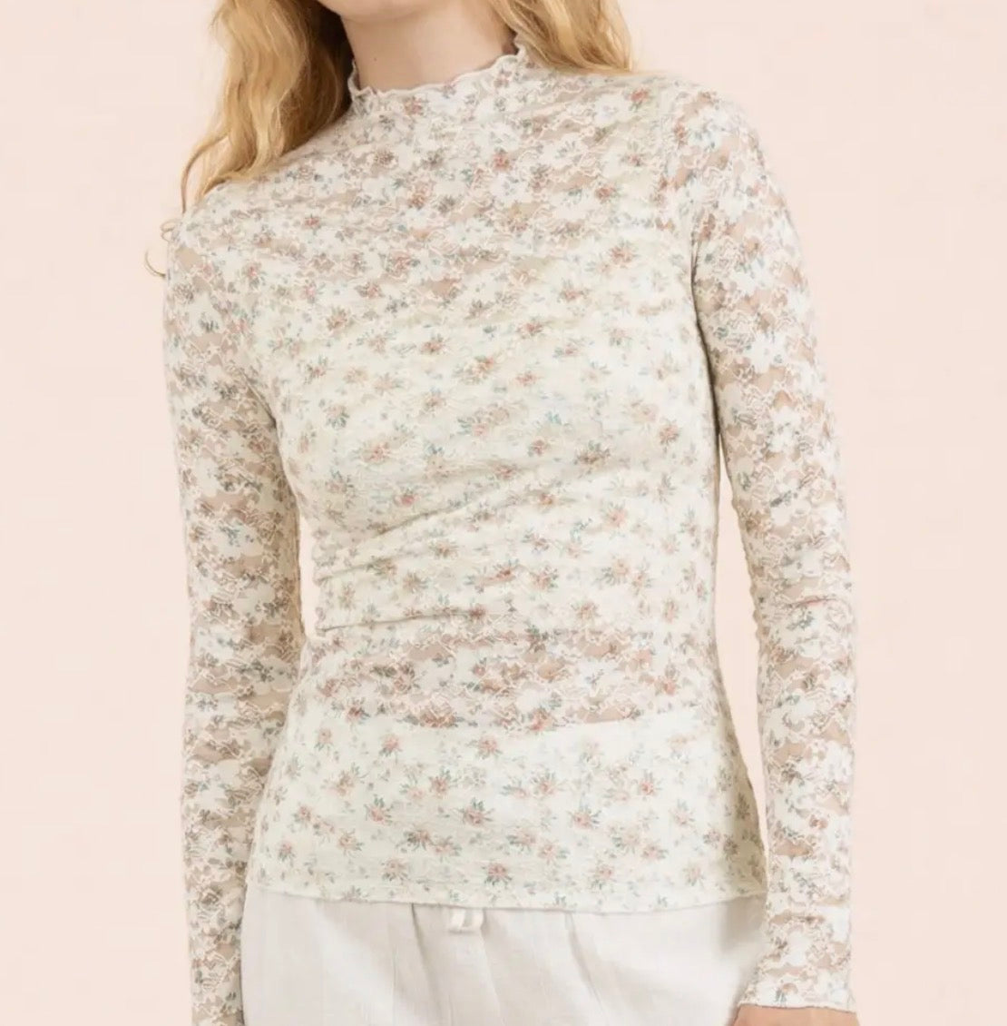 Sheer Lace Knit Top