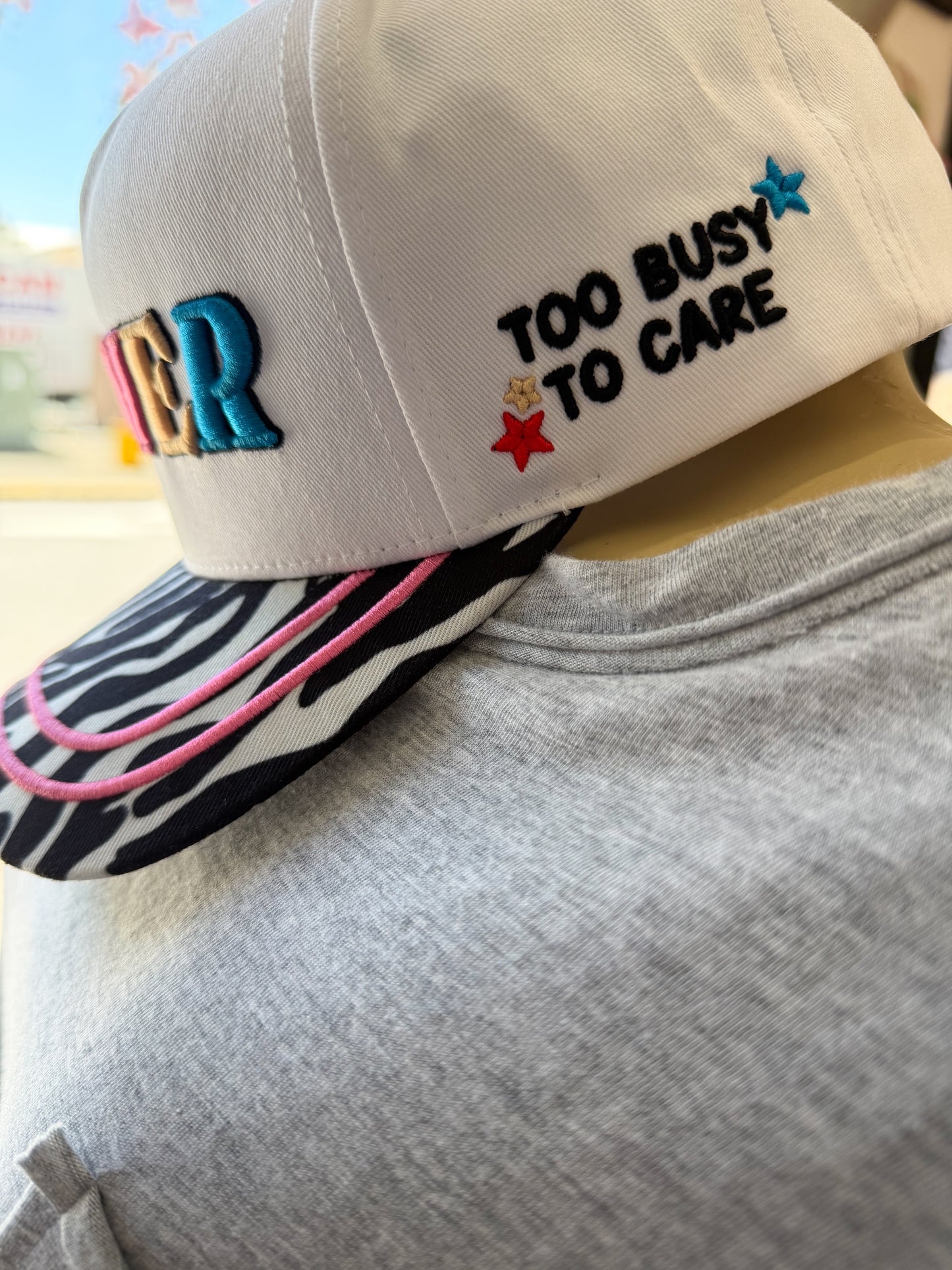 “MOTHER” Embroidered Zebra Bill Hat